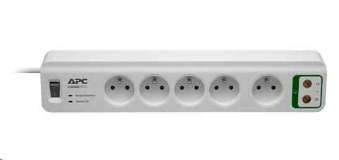 APC Essential SurgeArrest 5 outlets with coax protection 230V France, 1.8m (PM5V-FR)