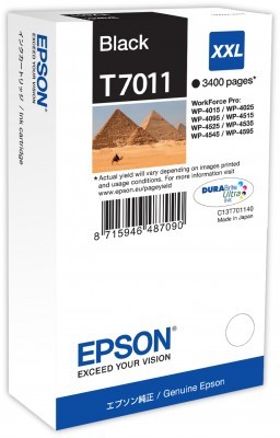 EPSON Ink čer WorkForce-4000/4500 - Black XXL - 3400str. (C13T70114010)