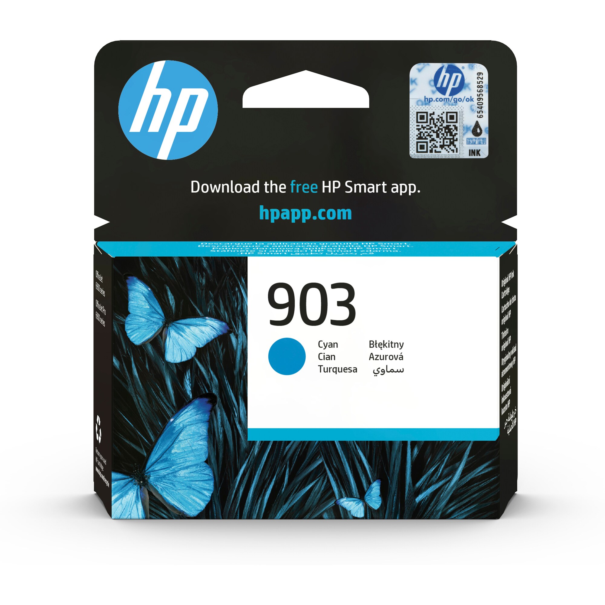 HP 903 Cyan Original Ink Cartridge (T6L87AE#BGY)