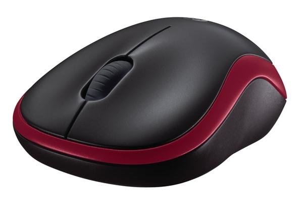 Logitech myš bezdrátová Wireless Mouse M185 Red, červená (910-002240)