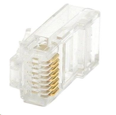 Konektor UTP RJ45 (8p8c), Cat6, 50µm, drát - 100 ks