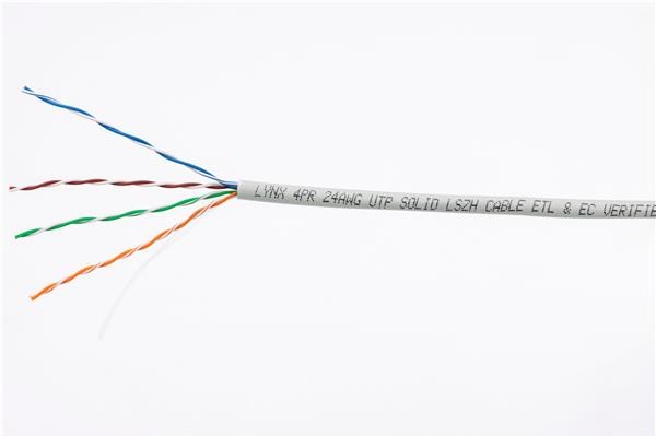 UTP kabel LYNX, Cat5E, drát, LS0H, 305m box (LX-SLD-UTP5E-LSZH-GR)