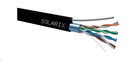 Instalační kabel Solarix venkovní FTP, Cat5E, drát, PE, samonosný, cívka 305m SXKD-5E-FTP-PE-SAM 27655195