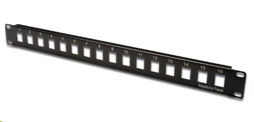 19" modulární patch panel XtendLan 16port, černý PP19-16N