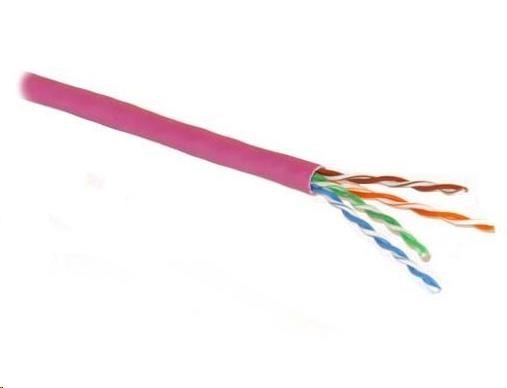 UTP kabel PlanetElite, Cat5E, drát, LS0H, DCa, fialový, 305m KAB-UTP5E-D-LSO-PR-P