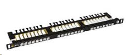 Solarix Patch panel 24xRJ45 CAT6 UTP s vyvazovací lištou černý 0,5U SX24HD-6-UTP-BK 24000146