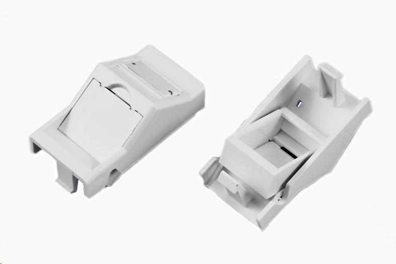 Modul neosazený 1x RJ45, 22,5x45 mm s prachovkou úhlový KEYMOD22,5x45-A