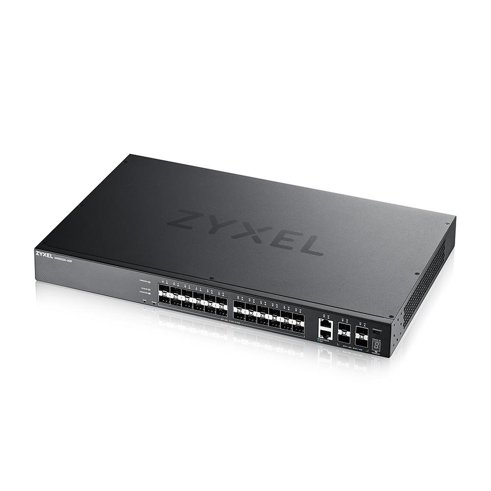 Zyxel XGS2220-30F, L3 Access Switch, 24x1G SFP, 2x10mG RJ45, 4x10G SFP+ Uplink, incl. 1 yr NebulaFlex Pro XGS2220-30F-EU0101F