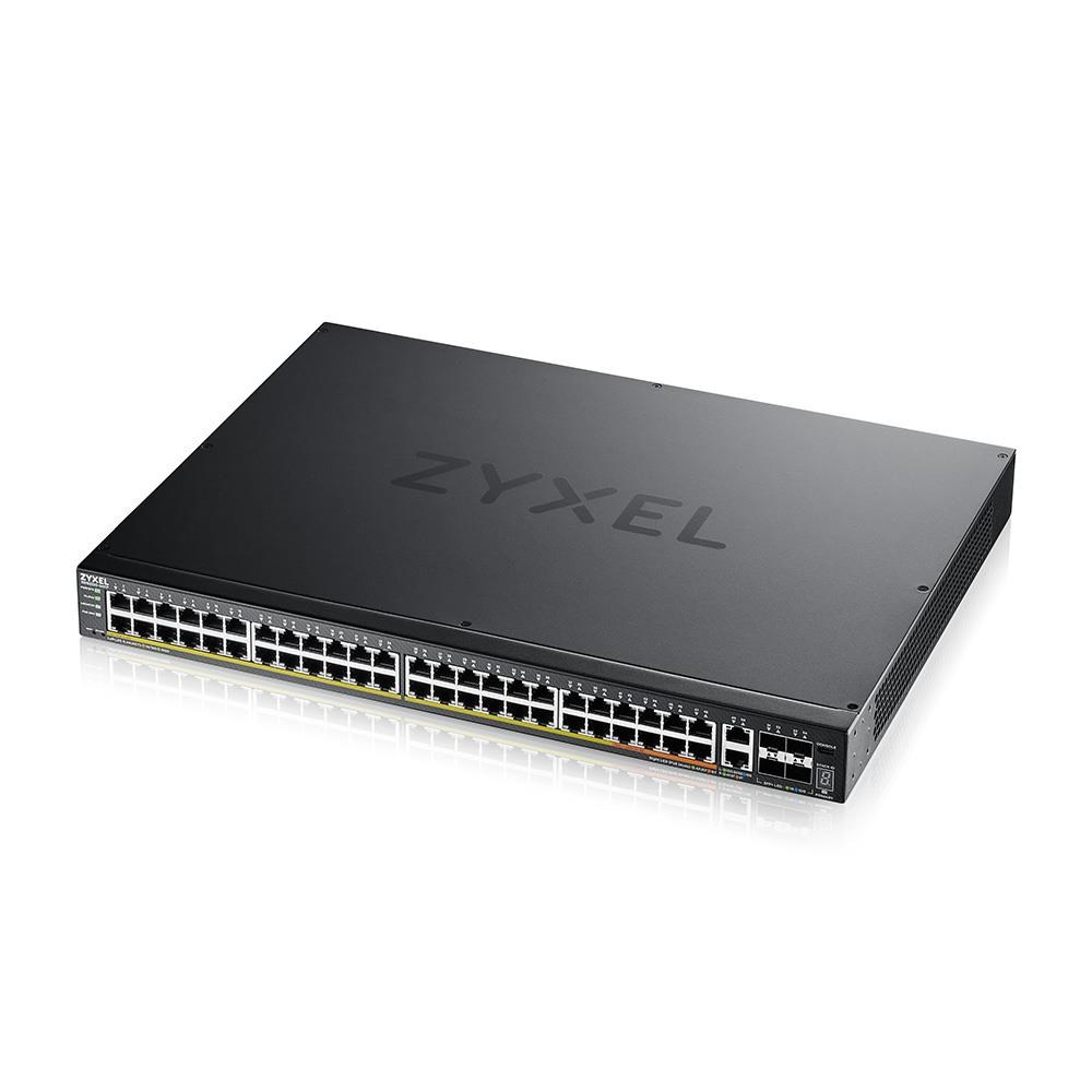 Zyxel XGS2220-54FP, L3 Access Switch, 960W PoE, 40xPoE+/10xPoE++, 48x1G RJ45 2x10mG RJ45, 4x10G SFP+ Uplink, incl. 1 yr XGS2220-54FP-EU0101F