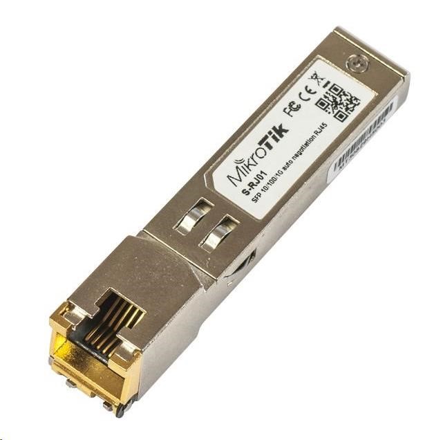 MikroTik SFP konvertor na metaliku 10/100/1000M, RJ-45, až 100m (S-RJ01)