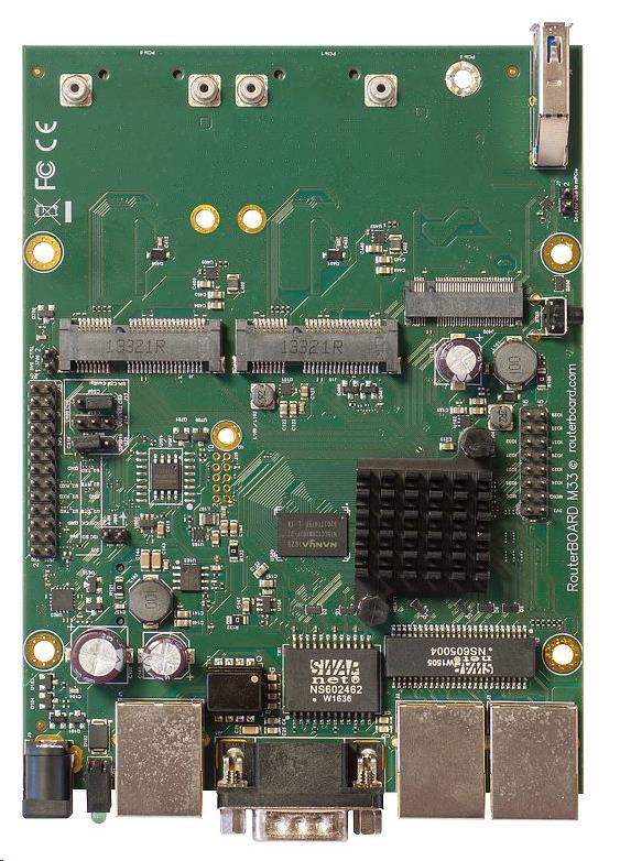 MikroTik RouterBOARD RBM33G, dual-core 880MHz, 256MB DDR3, 3x GLAN, 2x mini-PCIe, 2xSIM slot, 1xM.2, USB, RS232, vč. L4