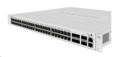 MikroTik Cloud Router Switch CRS354-48P-4S+2Q+RM, 650MHz CPU, 64MB, 1x10/100, 48xGLAN(PoE), 4xSFP+, 2xQSFP, vč. L5