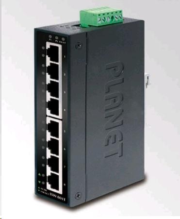 Planet switch IGS-801T, průmysl.verze 8x10/100/1000, DIN, IP30, -40 až 75°C, 12-48V