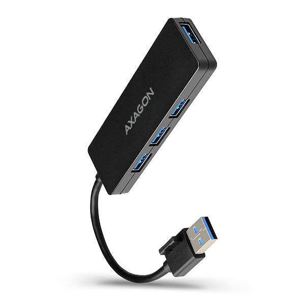 AXAGON HUE-G1A, 4x USB 3.2 Gen 1 SLIM hub, kabel Type-A 14cm napevno