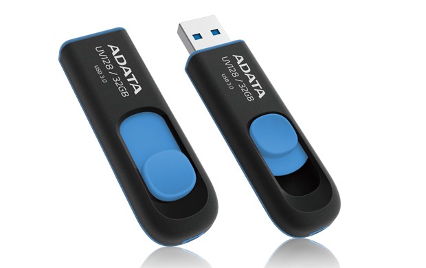 ADATA Flash Disk 32GB USB 3.0 Dash Drive UV128, černý/modrý (R: 40MB / W: 25MB) (AUV128-32G-RBE)