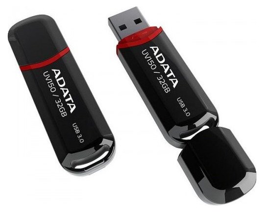 ADATA Flash Disk 32GB USB 3.0 Dash Drive UV150, černý (R: 90MB/s, W: 20MB/s) (AUV150-32G-RBK)