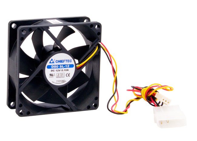 CHIEFTEC větrák AF-0825S, 80x80x25 mm Sleeve Fan, with 3/4pin connector