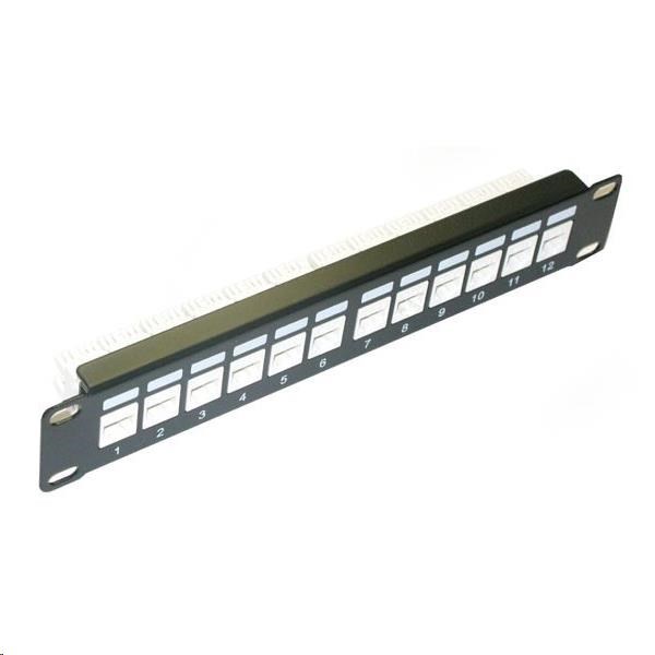 10" Patch panel LYNX 12port Cat6, UTP, černý (LX12U-C6-10I-BK)