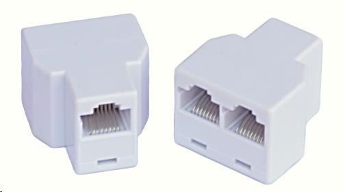 Dvojspojka RJ45 - 1xF8p8c/2xF8p8c - telefonní (TA2108)