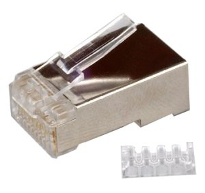 Konektor STP RJ45 8p8c, 50µm Au,CAT6, skládaný, drát, 100ks (KON8/8C6L/DRS-100)