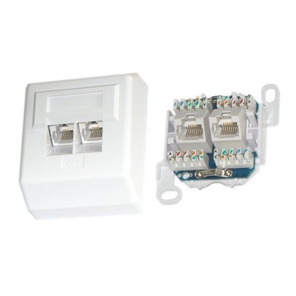 LYNX CS Zásuvka Profi UTP 2x RJ45 Cat5E, krone, na omítku PXO-22-C5E