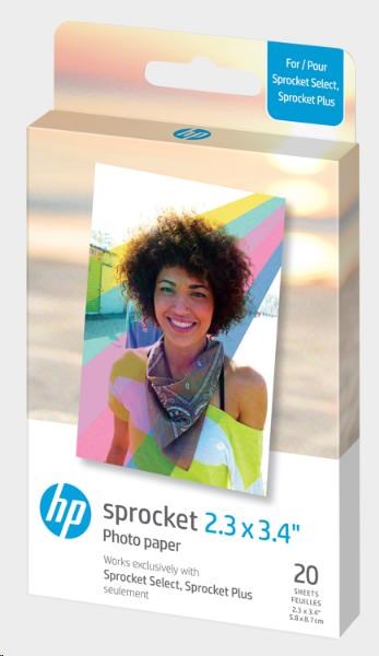 HP Zink Paper Sprocket Select 20 Pack 2,3x3,4" HPIZL2X320