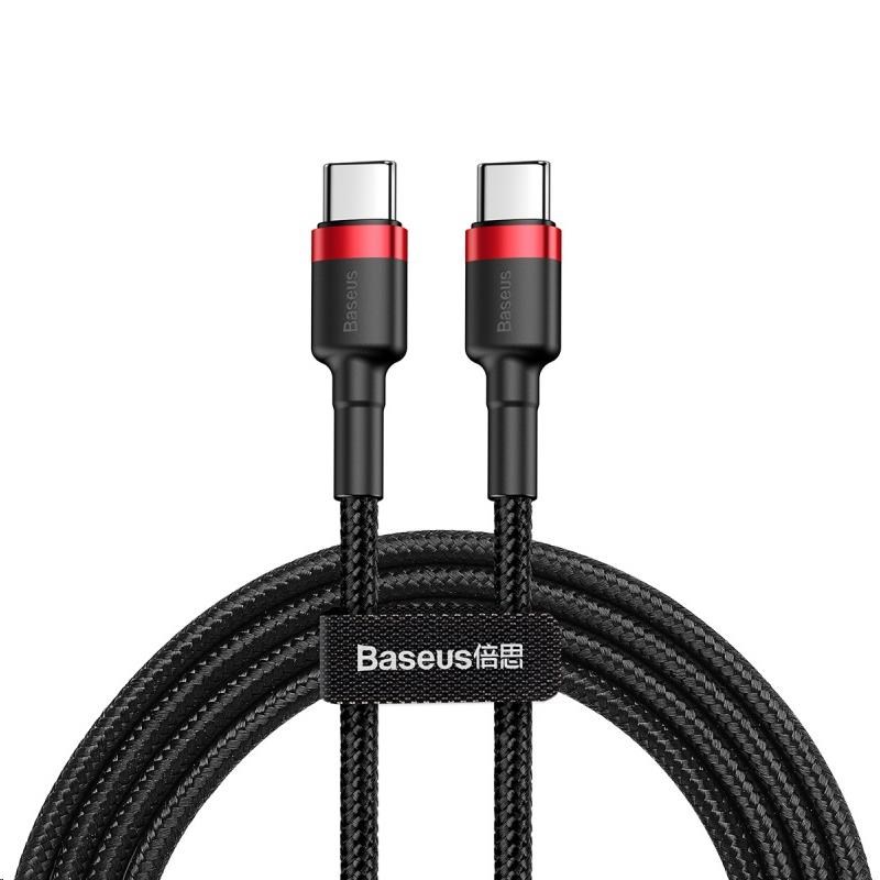 Baseus Cafule Series nabíjecí / datový kabel USB-C na USB-C PD2.0 60W Flash 1m, červená-čer CATKLF-G91