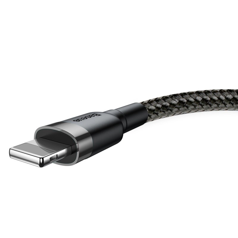 Baseus Cafule nabíjecí / datový kabel USB na Lightning 2,4A 0,5m, šedá-černá CALKLF-AG1