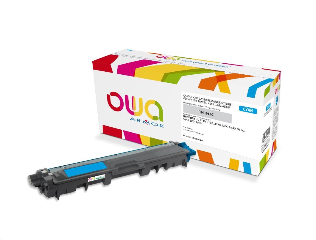 OWA Armor toner pro BROTHERHL 3140, 3150, 3170, MFC 9130, 9140, 9330, 9340, 2200 (HC) Stran, TN245C, modrá/cyan (K15658OW)