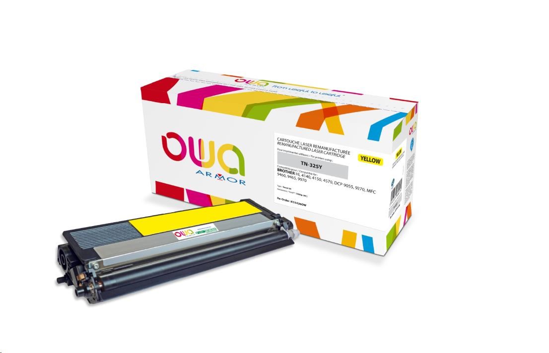 OWA Armor toner pro BROTHERHL 4140, 4150, 4570, MFC 9460 DCP 9055, 9270, 3500 (HC) Stran, TN325Y, žlutá/yellow (K15426OW)