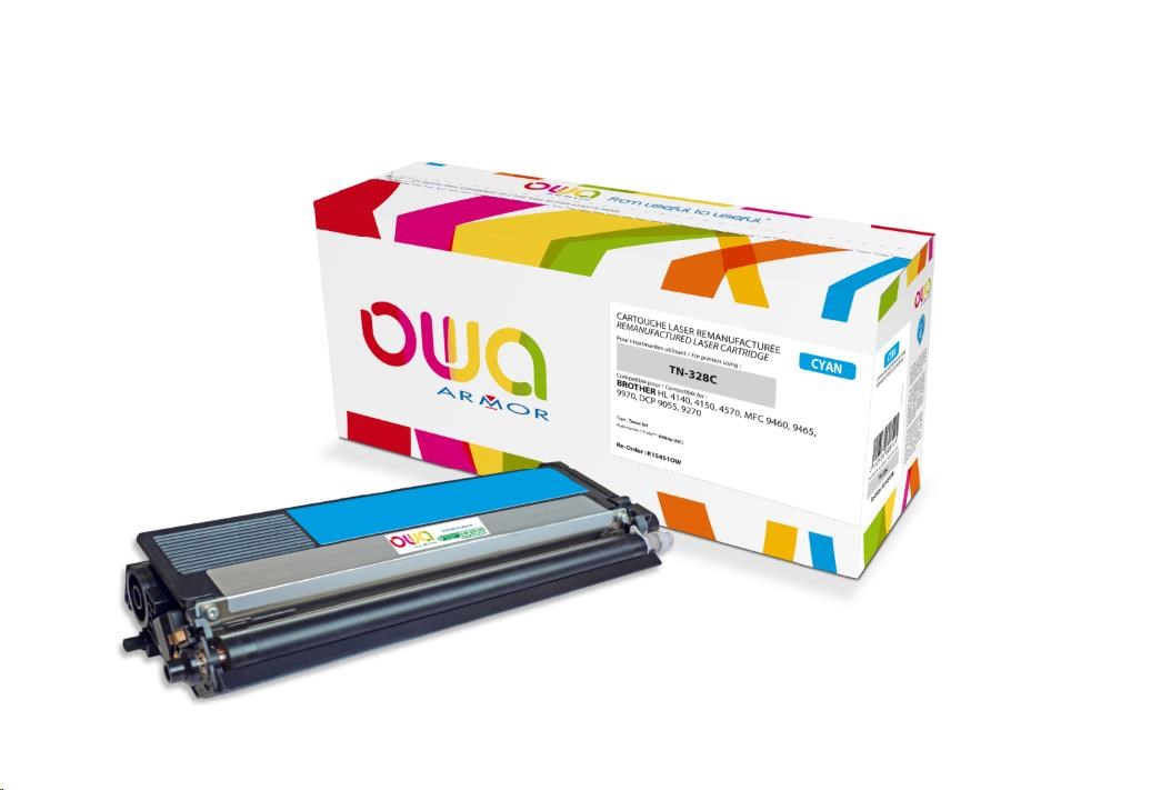 OWA Armor toner pro BROTHERHL 4140, 4150, 4570, MFC 9460, 9465, 9970, DCP 9055, 9270, 6000 Stran, TN328C, modrá/cyan (K15451OW)