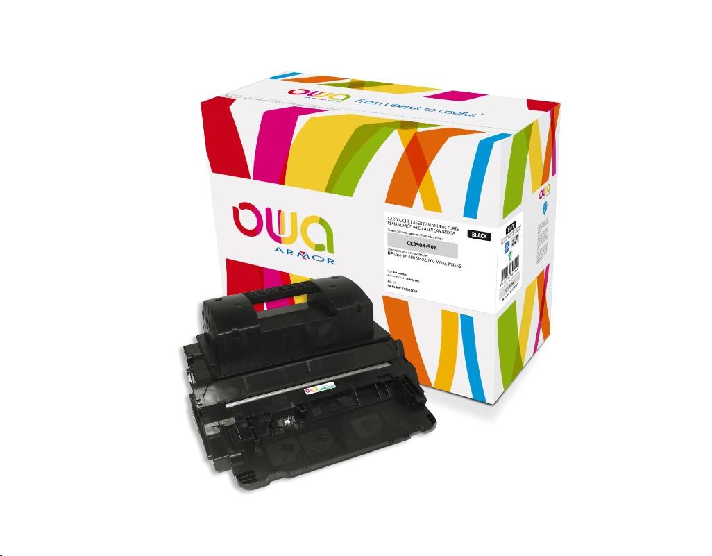 OWA Armor toner pro HP Laserjet Ese M602, M603, M4555, 24000 Stran, CE390X, černá/black K15535OW