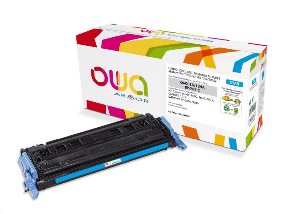 OWA Armor toner pro HPColor Laserjet 1600, 2600, 2605, 2000 Stran, Q6001A, modrá/cyan (K12241OW)