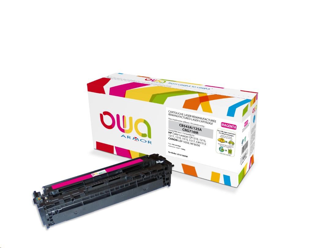 OWA Armor toner pro HPColor Laserjet CP1210, 1215, 1510, 1400 Stran, CB542A, červená/magenta (K15106OW)