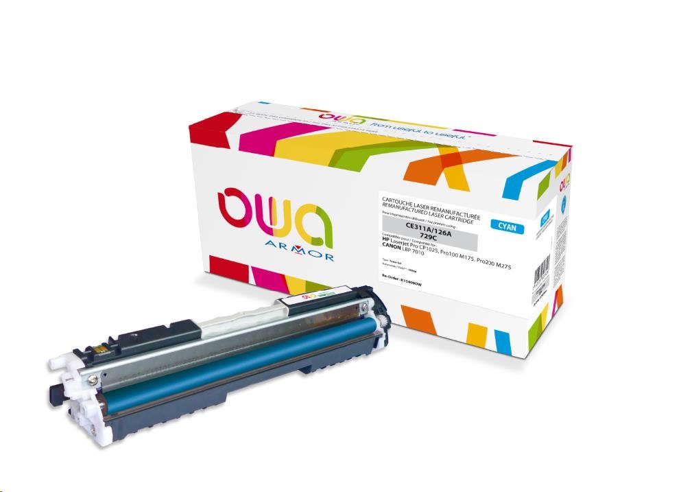 OWA Armor toner pro HPLaserjet Pro CP1025, Pro100 M175, Pro200 M275, 1000 Stran, CE311A, modrá/cyan (K15409OW)