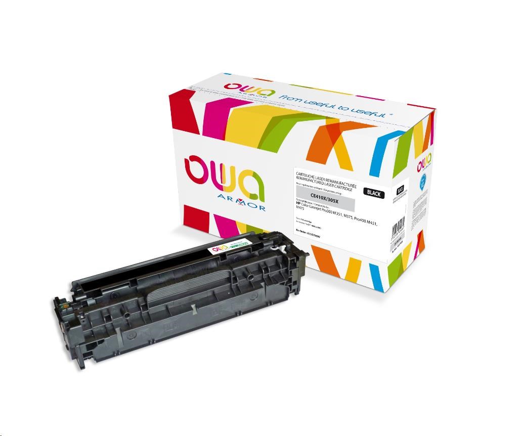 OWA Armor toner pro HPColor Laserjet Pro300 M351, M375, Pro400 M451, M475, 4000 Stran, CE410X, černá (K15579OW)