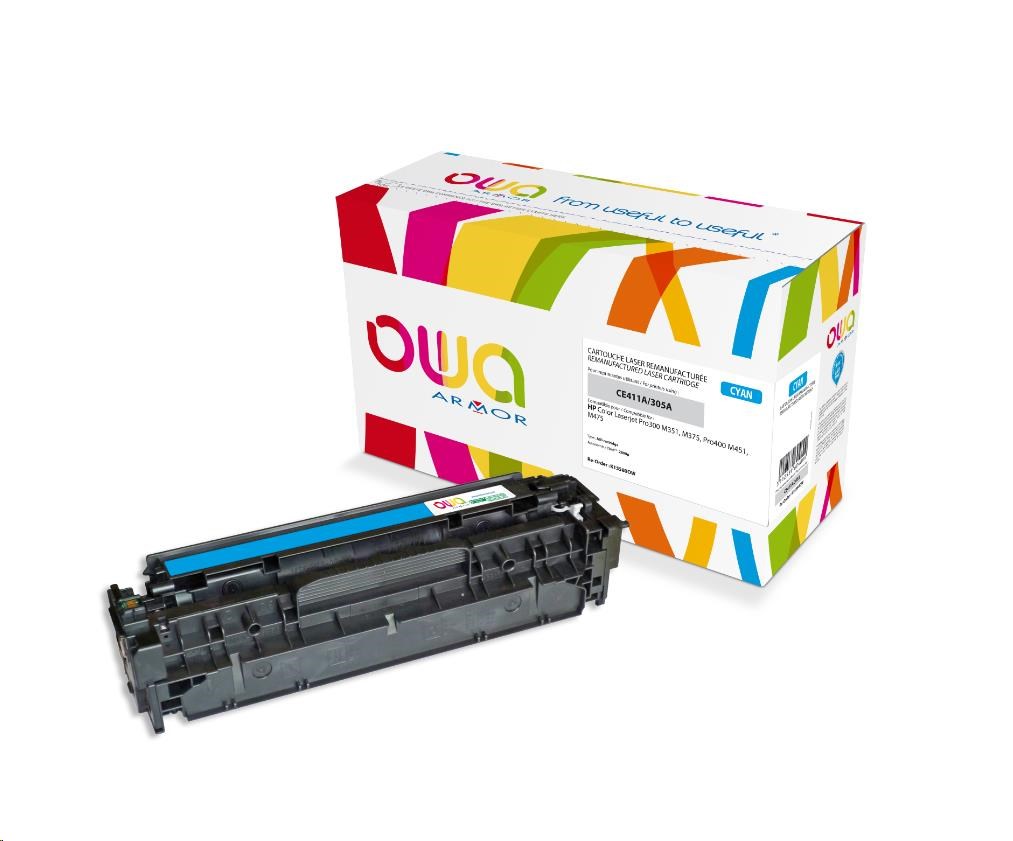 OWA Armor toner pro HPColor Laserjet Pro300 M351, M375, Pro400 M451, M475, 2600 Stran, CE411A, modrá/cyan (K15580OW)