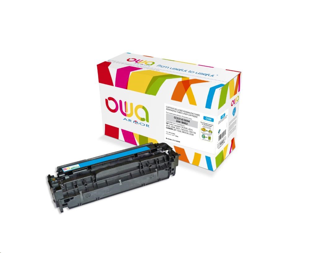 OWA Armor toner pro HPColor Laserjet CP2020, CP2025, CM2320, CM2720, 2800 Stran, CC531A, modrá/cyan (K15133OW)