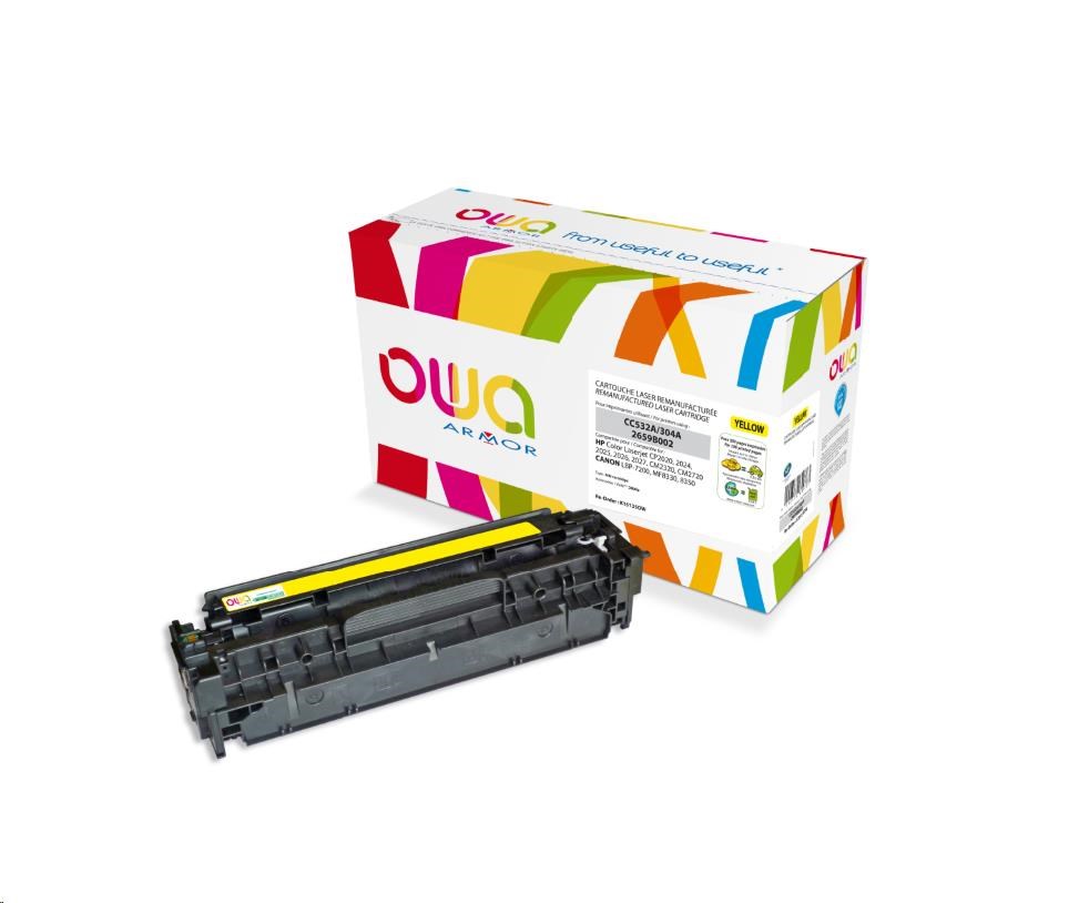 OWA Armor toner pro HPColor Laserjet CP2020, CP2025, CM2320, CM2720, 2800 Stran, CC532A, žlutá/yellow (K15135OW)