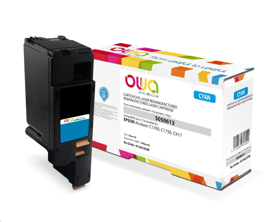 OWA Armor toner pro EPSON AL C1700, C1750, CX17, 1400   Stran, C13S050613, modrá/cyan K15632OW