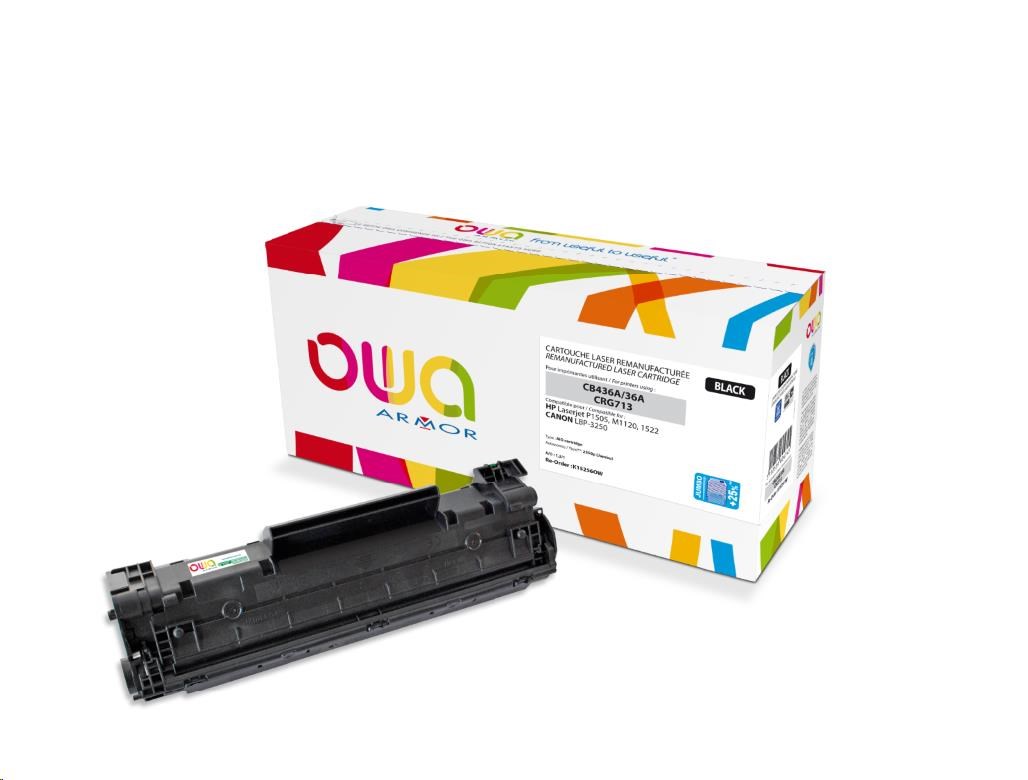 OWA Armor toner pro HPLaserjet P1505, M1120, 1522, 2550 Stran, CB436A JUMBO, černá (K15256OW)