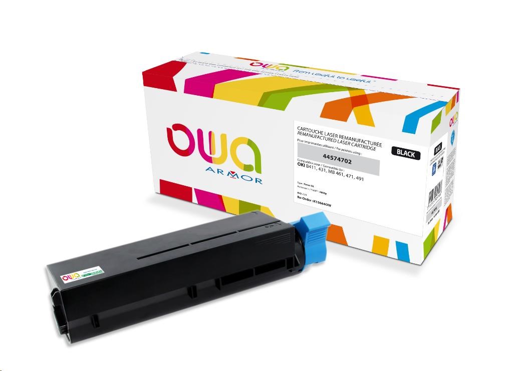 OWA Armor toner pro OKIB411, B431, MB461, MB471, MB491, 3000 Stran, 44574702, černá (K15664OW)