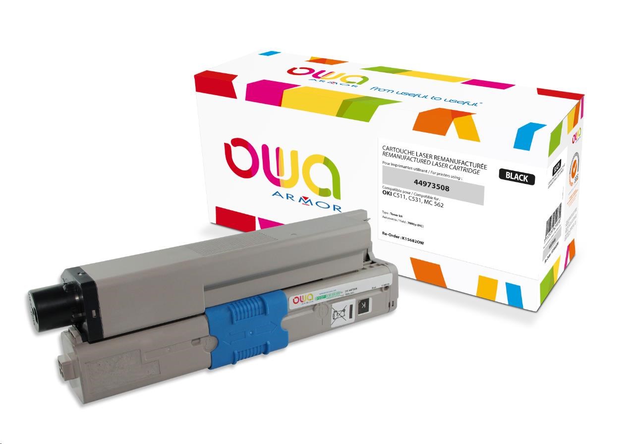 OWA Armor toner pro OKIC511, C531, MC 562, 7000 Stran, 44973508, černá (K15682OW)