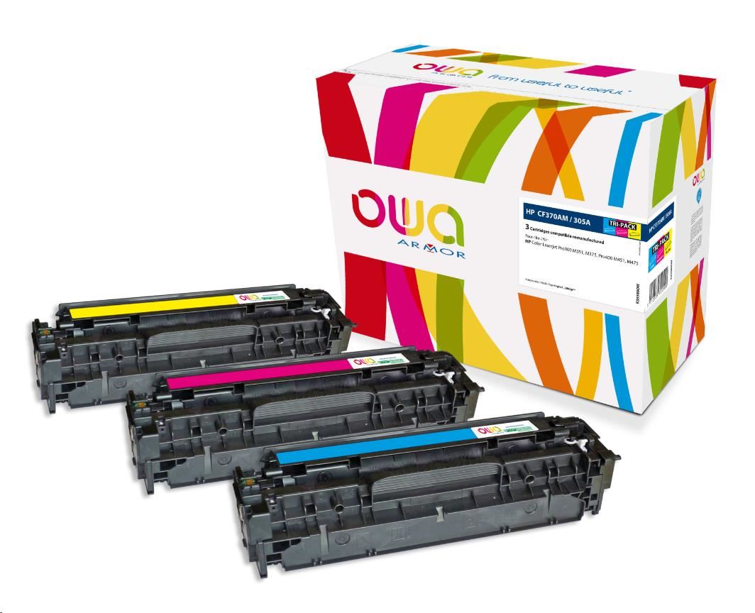 OWA Armor toner pro HP Color Laserjet Pro300 M351, M375, Pro400 M451, M475, 3x2600 stran, CF370AM, C+M+Y K35580OW