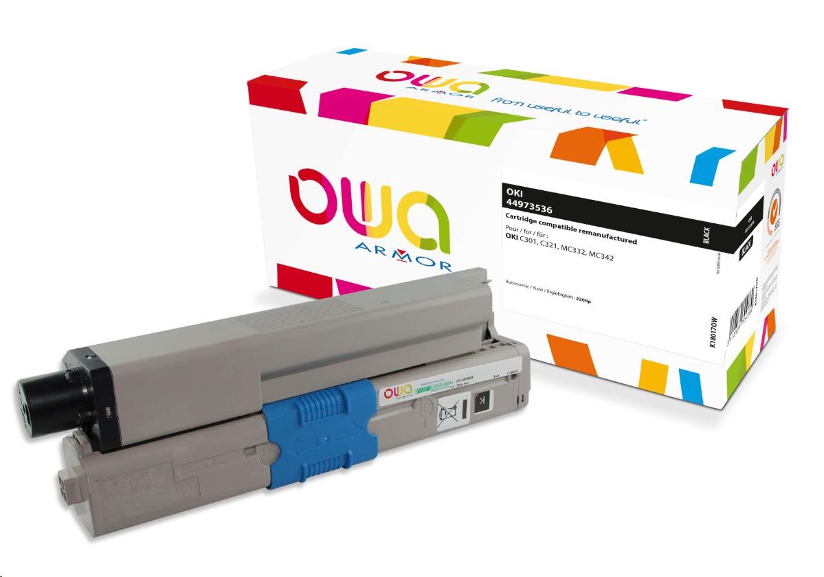 OWA Armor toner pro OKI C301, C321, MC332, MC342, 2200p, 44973536, černá/black K18017OW