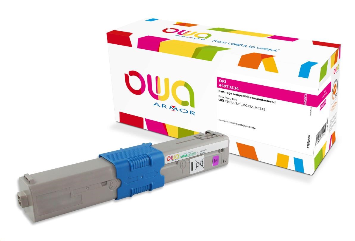 OWA Armor toner pro OKI C301, C321, MC332, MC342, 1500p, 44973534, červená/magenta K18019OW