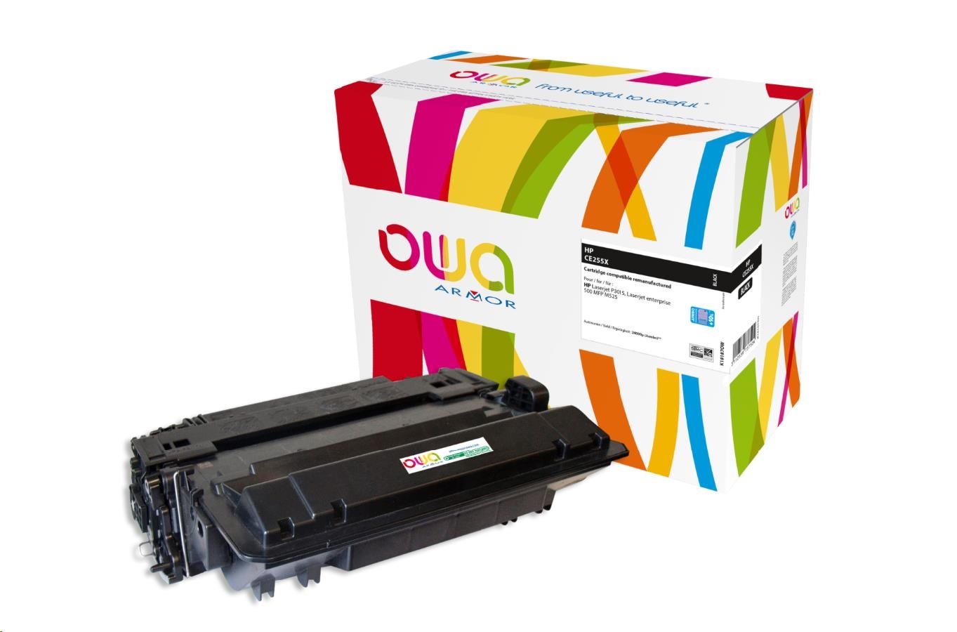 OWA Armor toner pro HP Laserjet P3015 JUMBO, 24000 stran, CE255X, černá/black K18187OW