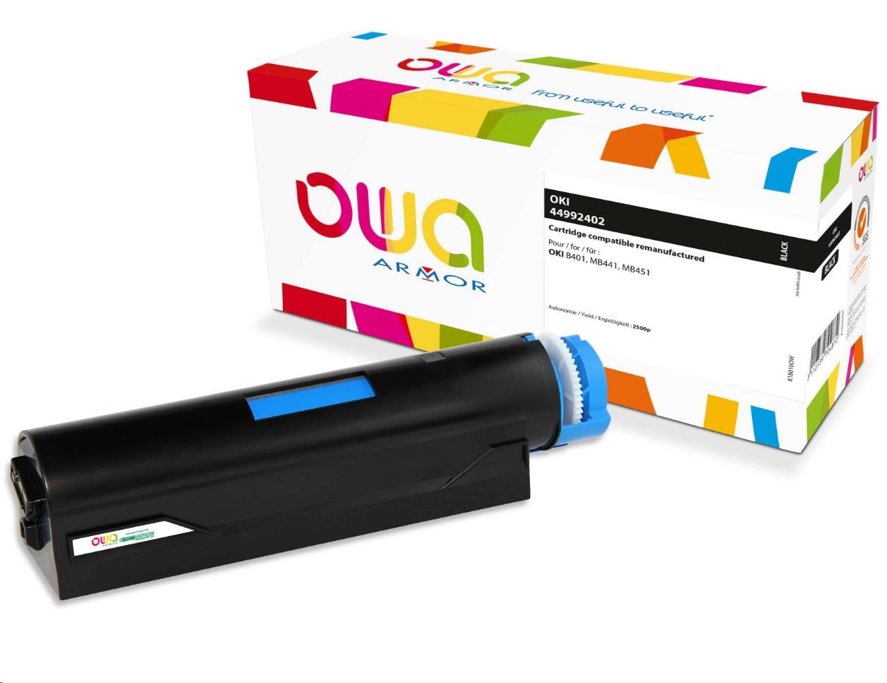 OWA Armor toner pro OKI Laserjet B401/MB451, 2500 stran, 44992402, černá/black K18016OW