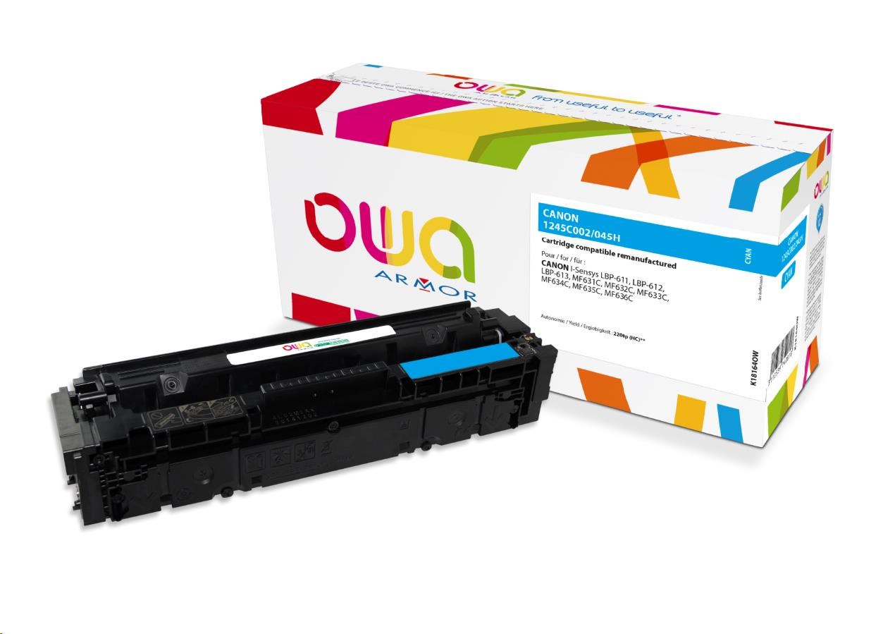 OWA Armor toner pro CANON LBP 611Cn, 613Cdw, 631Cn, 633Cdw, MFP635Cx, 2200 str., modrá/cyan (CRG045H C)