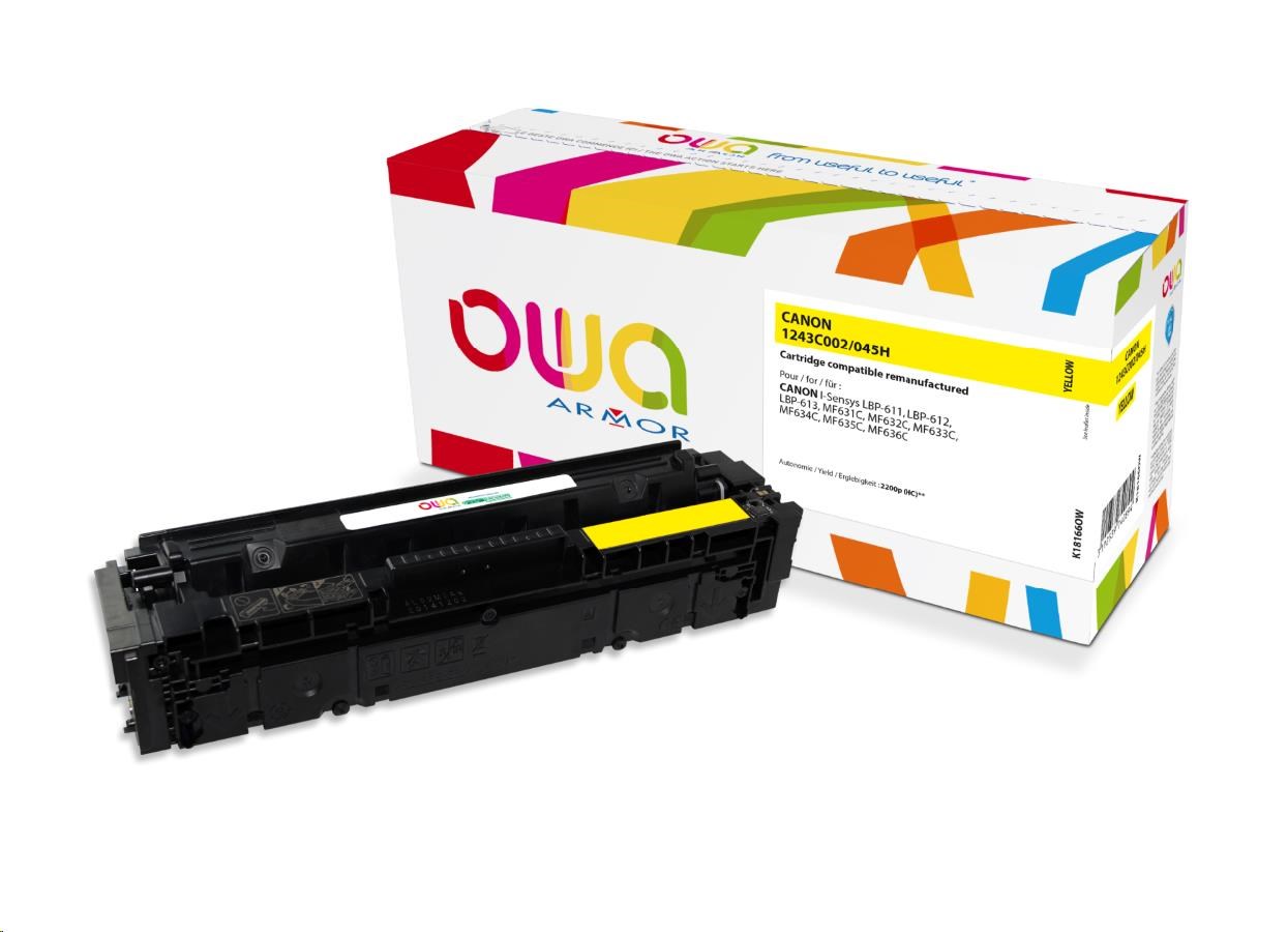 OWA Armor toner pro CANON LBP 611Cn, 613Cdw, 631Cn, 633Cdw, MFP635Cx, 2200 str., žlutá/yellow (CRG045H Y)